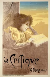 Poster Advertising &39;La Critique&39;, final do século XIX